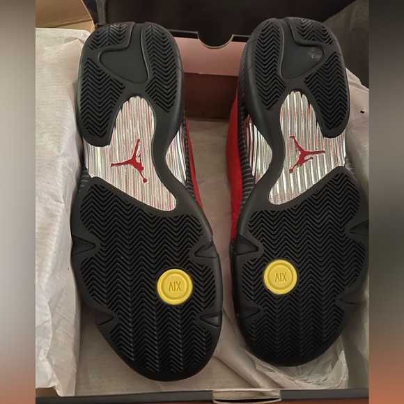 New Red suede, black sole, yellow emblem Ferrari retro 14s - Picture 3 of 8